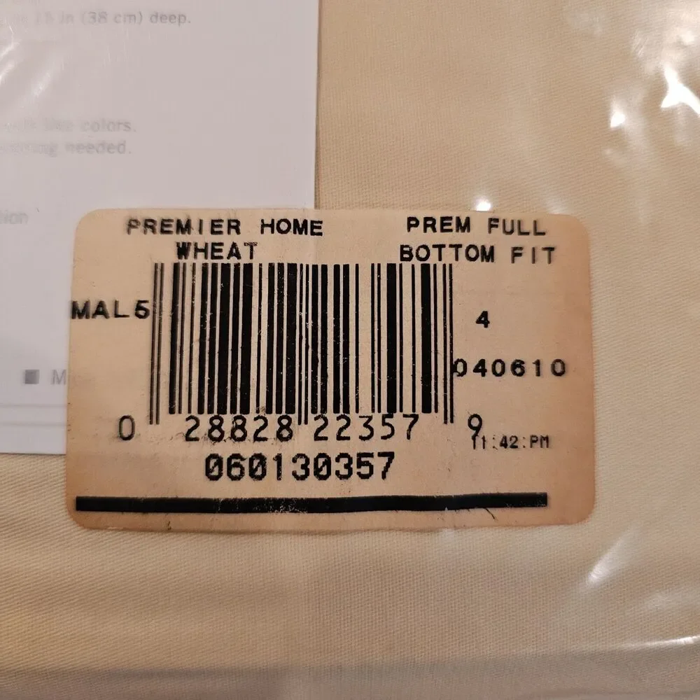 Target Home Premiere Collection Full Fitted Bed Sheet Egyptian Cotton Wheat